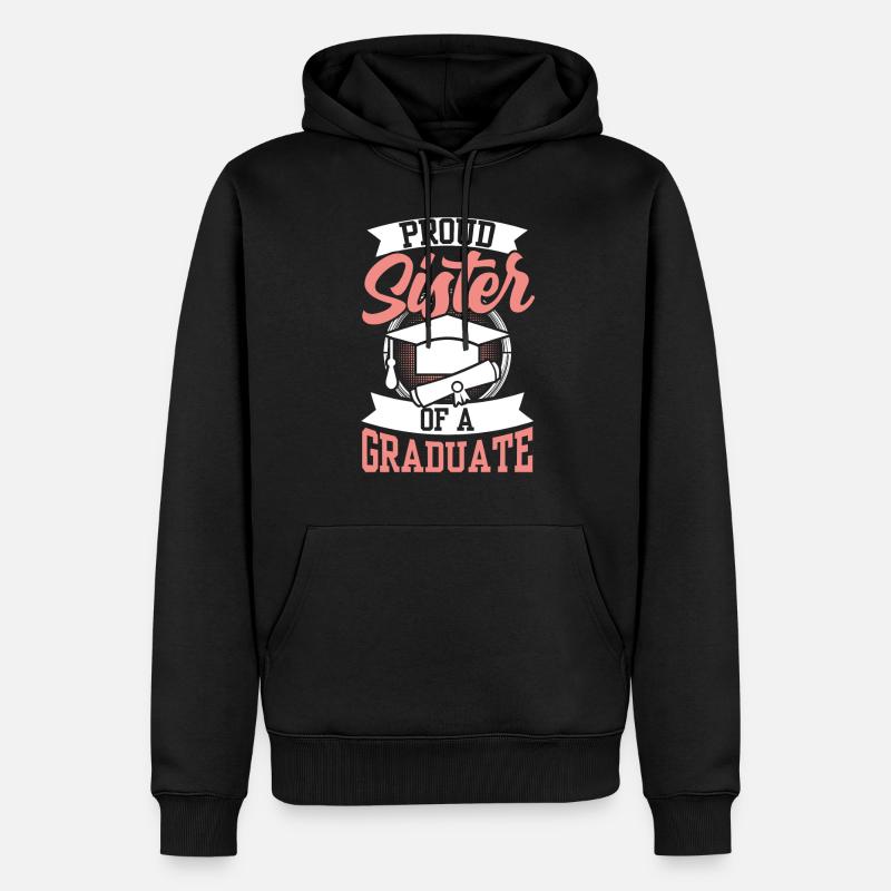 Fière sœur d’un diplômé diplômé - Sweat à capuche Premium bio Homme - noir