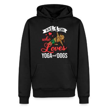 Yoga Chien Débutant Séances d’Entraînement Citations Méditation - Sweat à capuche Premium bio Homme - noir - Devant - Nico (187cm)