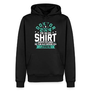 Doktor 2024 Doktorand Promotion Dissertation - Männer Premium Bio Hoodie - Schwarz - Vorne - Nico (187cm)