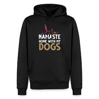 Yoga Chien Débutant Séances d’Entraînement Citations Méditation - Sweat à capuche Premium bio Homme - noir - Devant - Nico (187cm)