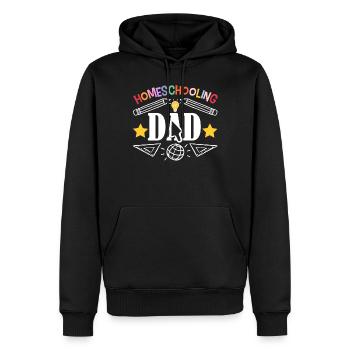 Homeschooling Papa Vatertag Homeschool Vater - Männer Premium Bio Hoodie - Schwarz - Vorne - Nico (187cm)