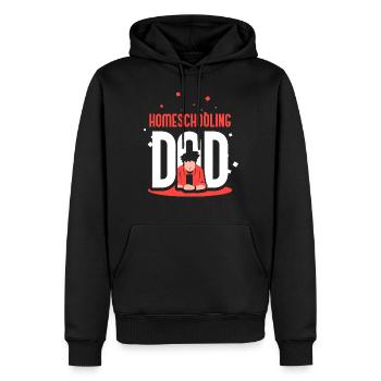 Homeschooling Papa Vatertag Vater Homeschool - Männer Premium Bio Hoodie - Schwarz - Vorne - Nico (187cm)