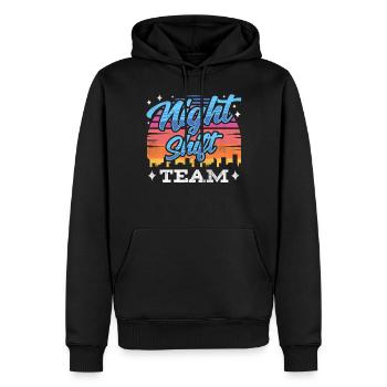 Nachtschicht Team Nacht Schicht Arbeit Kollege - Männer Premium Bio Hoodie - Schwarz - Vorne - Nico (187cm)