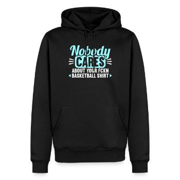 Personne ne se soucie de votre maillot de basket-ball - Sweat à capuche Premium bio Homme - noir - Devant - Nico (187cm)