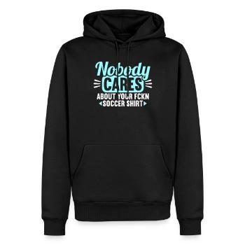 Personne ne se soucie de votre maillot de football - Sweat à capuche Premium bio Homme - noir - Devant - Nico (187cm)