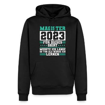 Magister 2023 Spruch Magisterabschluss - Männer Premium Bio Hoodie - Schwarz - Vorne - Nico (187cm)