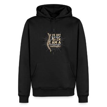 Physiothérapeute Orthophonie et massothérapie Chir - Sweat à capuche Premium bio Homme - noir - Devant - Nico (187cm)