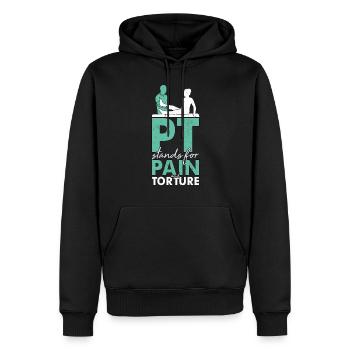 Physiothérapeute Orthophonie et massothérapie Chir - Sweat à capuche Premium bio Homme - noir - Devant - Nico (187cm)