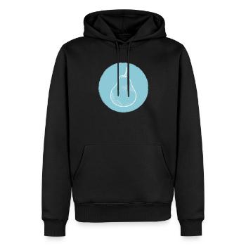 Pear - Men’s Premium Organic Hoodie - black - Front - Nico (187cm)