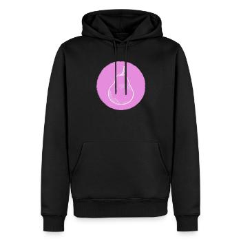 Pear - Men’s Premium Organic Hoodie - black - Front - Nico (187cm)