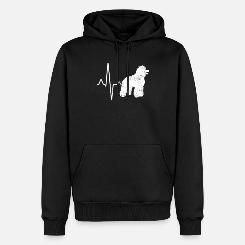 Battement de cœur de caniche - Sweat à capuche Premium bio Homme - noir