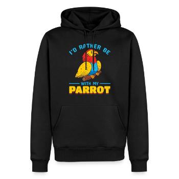 Papagei Bird Lover - Ich wäre lieber mit meinem - Männer Premium Bio Hoodie - Schwarz - Vorne - Nico (187cm)