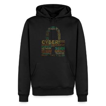 Cyber Security Wordcloud Padlock - Men’s Premium Organic Hoodie - black - Front - Nico (187cm)