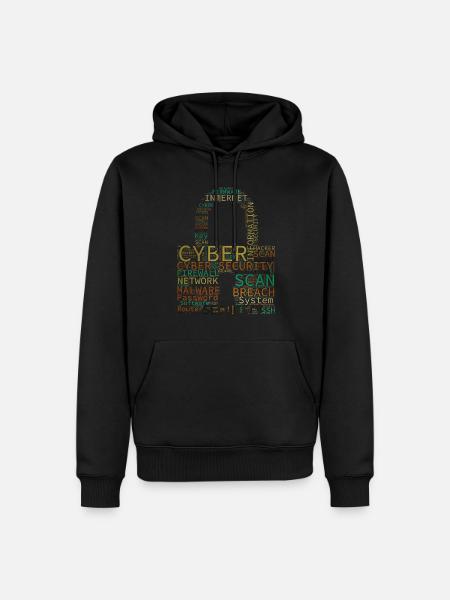 Cyber Security Wordcloud Padlock - Men’s Premium Organic Hoodie -