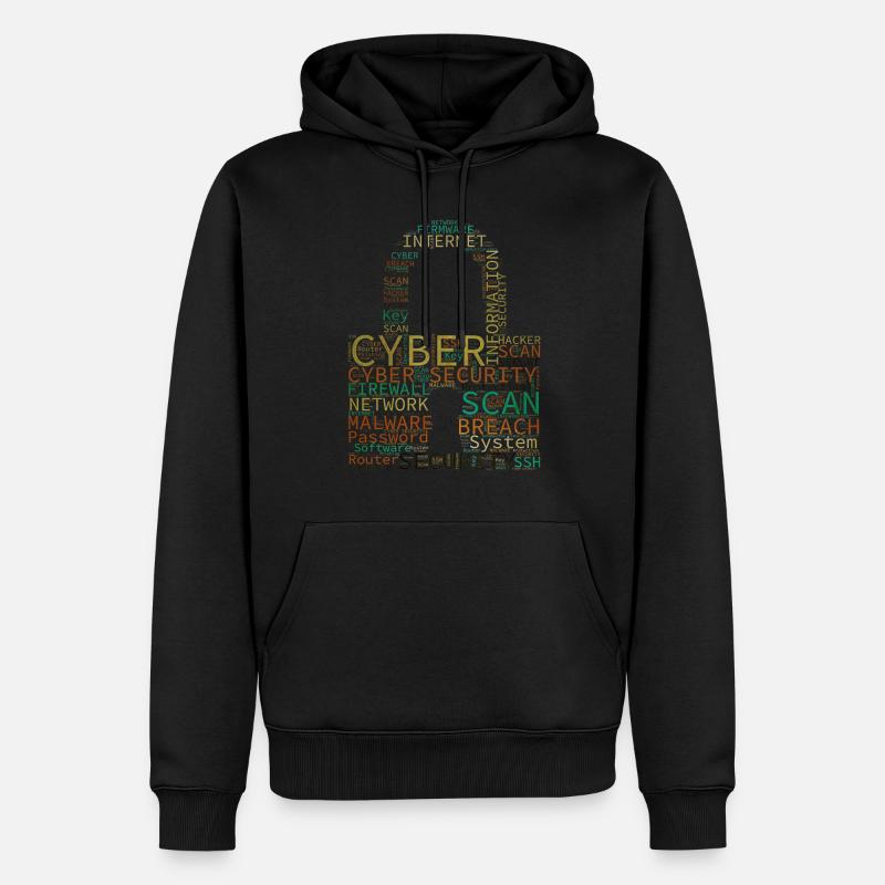 Cybersécurité Wordcloud Cadenas - Sweat à capuche Premium bio Homme - undefined