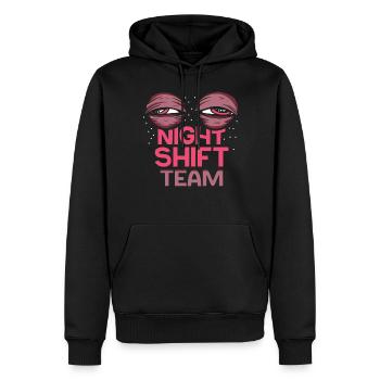 Équipe de nuit Équipe De nuit Travail de collègue de nuit - Sweat à capuche Premium bio Homme - noir - Devant - Nico (187cm)