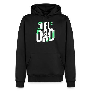 Père monoparental Parent seul Papa Papi - Sweat à capuche Premium bio Homme - noir - Devant - Nico (187cm)