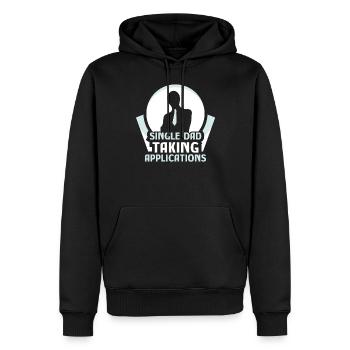 Un père célibataire accepte les demandes - Sweat à capuche Premium bio Homme - noir - Devant - Nico (187cm)