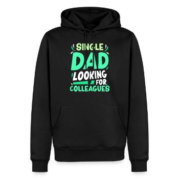 Père monoparental Addiction Collègues Papa Père - Sweat à capuche Premium bio Homme - noir - Devant - Nico (187cm)