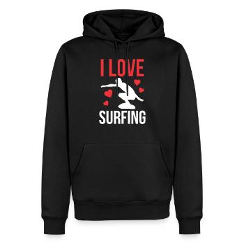 J’adore Surfer Surfer SurfBoard - Sweat à capuche Premium bio Homme - noir - Devant - Nico (187cm)