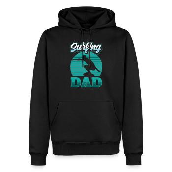 Surfender Vater Surfer Surfing Surfen Surfbrett - Männer Premium Bio Hoodie - Schwarz - Vorne - Nico (187cm)