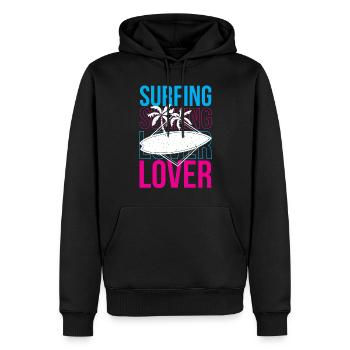 Amateurs de surf Surfeur Planche de surf - Sweat à capuche Premium bio Homme - noir - Devant - Nico (187cm)