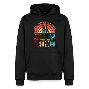 Juli 1990 Retro - Männer Premium Bio Hoodie - Schwarz - Vorne - Nico (187cm)