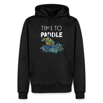 Il est temps de pagayer canoë Rafting en eau vive - Sweat à capuche Premium bio Homme - noir - Devant - Nico (187cm)