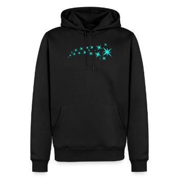 Mintgrün Sterne - Männer Premium Bio Hoodie - Schwarz - Vorne - Nico (187cm)