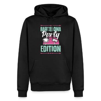 Édition Barcelona Party - Sweat à capuche Premium bio Homme - noir - Devant - Nico (187cm)