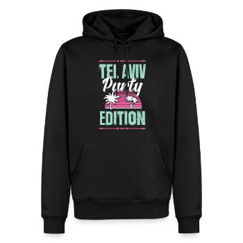 Tel Aviv Party Edition - Sweat à capuche Premium bio Homme - noir - Devant - Nico (187cm)