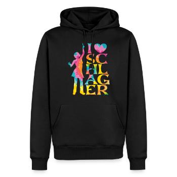 Schlager Schlagermusik Schlagerfan Party Outfit - Männer Premium Bio Hoodie - Schwarz - Vorne - Nico (187cm)