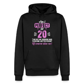Suis-je parfait à 20 ans 20 ans - Sweat à capuche Premium bio Homme - noir - Devant - Nico (187cm)