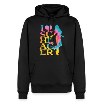 Schlager Schlagermusik Schlagerfan Party Outfit - Männer Premium Bio Hoodie - Schwarz - Vorne - Nico (187cm)