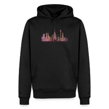 Moskau Skyline Silhouette Städtetrip Russland - Männer Premium Bio Hoodie - Schwarz - Vorne - Nico (187cm)