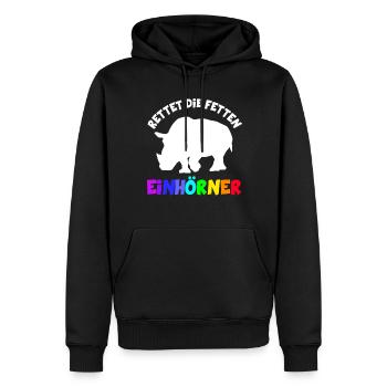 Save The Chubby Unicorns Nashorn Tiermotiv - Männer Premium Bio Hoodie - Schwarz - Vorne - Nico (187cm)