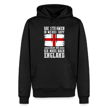 England Engländer Englisches - Männer Premium Bio Hoodie - Schwarz - Vorne - Nico (187cm)