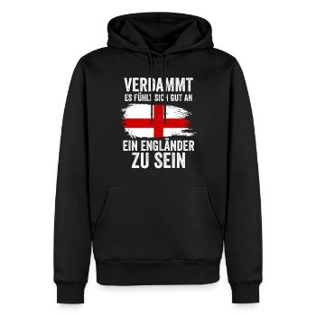 England Engländer Englisches - Männer Premium Bio Hoodie - Schwarz - Vorne - Nico (187cm)