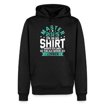Master 2025 Abschluss Geschenk Studium Absolvent - Männer Premium Bio Hoodie - Schwarz - Vorne - Nico (187cm)