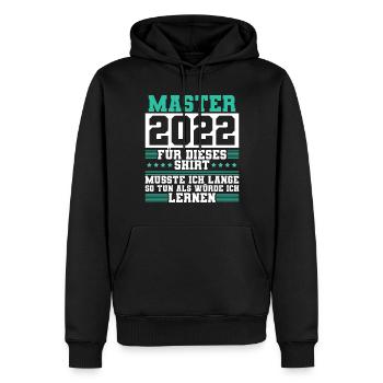 Master 2022 Abschluss Geschenk Studium Absolvent - Männer Premium Bio Hoodie - Schwarz - Vorne - Nico (187cm)