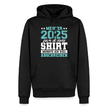 Meister 2025 Mechaniker Meistertitel Geschenk - Männer Premium Bio Hoodie - Schwarz - Vorne - Nico (187cm)