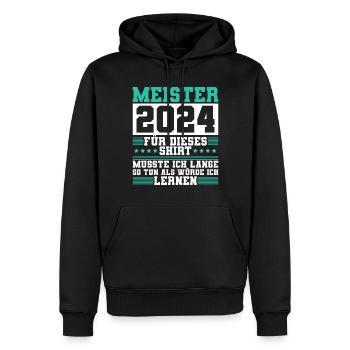 Meister 2024 Mechaniker Meistertitel Geschenk - Männer Premium Bio Hoodie - Schwarz - Vorne - Nico (187cm)