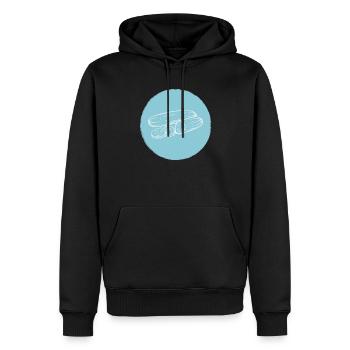 Concombre - Sweat à capuche Premium bio Homme - noir - Devant - Nico (187cm)