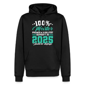 Meister 2025 Mechaniker Meistertitel Geschenk - Männer Premium Bio Hoodie - Schwarz - Vorne - Nico (187cm)