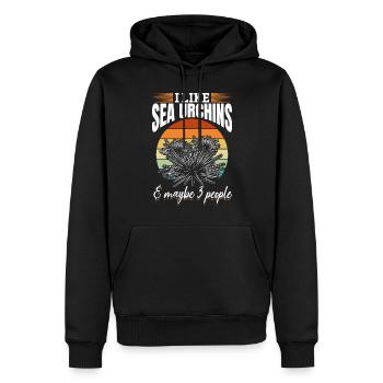 J’aime les oursins et peut-être les oursins de 3 personnes - Sweat à capuche Premium bio Homme - noir - Devant - Nico (187cm)