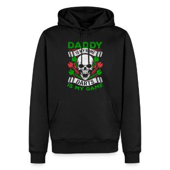 Daddy is my name Darts is my game I - Men’s Premium Organic Hoodie - black - Front - Nico (187cm)