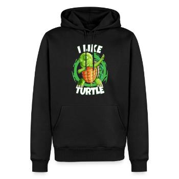 Wasser Liebhaber Schildkröte Dabbing Spaßshirt - Männer Premium Bio Hoodie - Schwarz - Vorne - Nico (187cm)