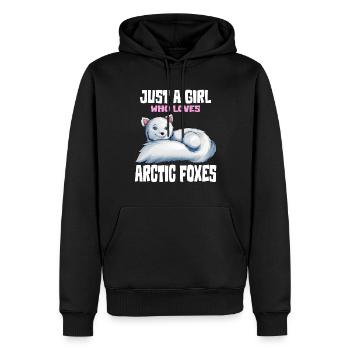 Fuchs Arctic Fox Mädchen Frauen Liebhaberdesign - Männer Premium Bio Hoodie - Schwarz - Vorne - Nico (187cm)