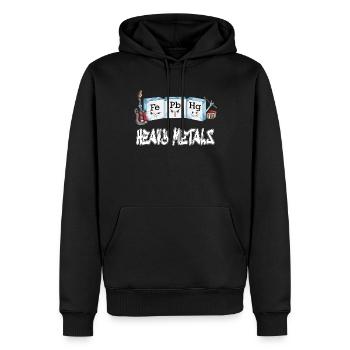 Fe Pb Hg Metal fans Chimie musicale Chimistes - Sweat à capuche Premium bio Homme - noir - Devant - Nico (187cm)