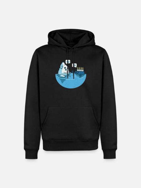 Ship Stone Ciseaux Papier Sarcastique - Sweat à capuche Premium bio Homme - noir